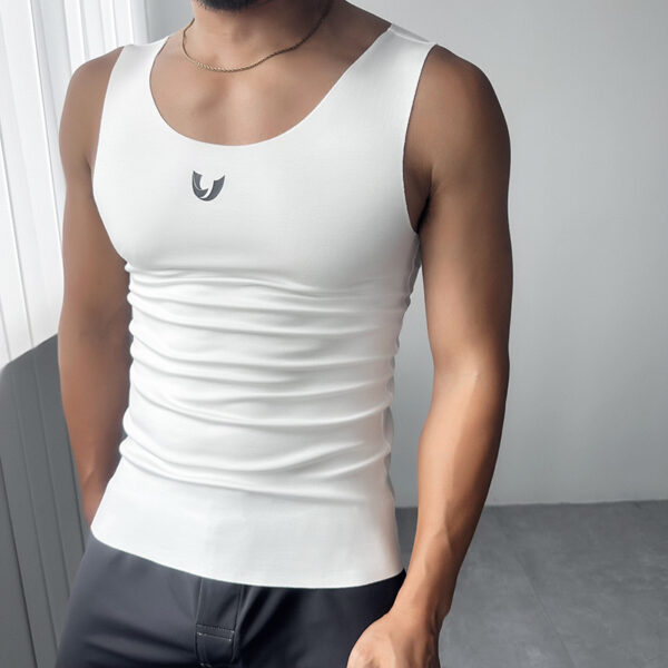 superaspire Summer Men's Modal Traceless Bottom Tank Top for Leisure Sports, Quick Drying, Breathable, and Elastic Thin Fitness Tank Top