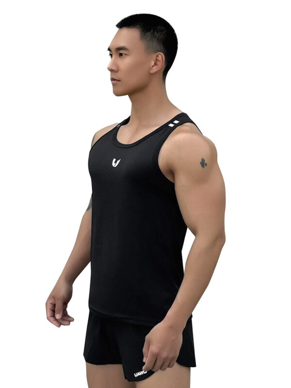 SuperAspire Summer men's shoulder print vest with elastic slim fit, quick drying, breathable, casual sports and fitness vest trend