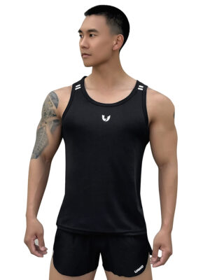 SuperAspire Summer men's shoulder print vest with elastic slim fit, quick drying, breathable, casual sports and fitness vest trend
