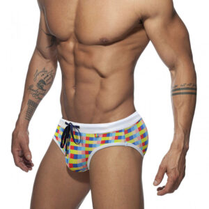 O1CN01UJu2Ob1s7LxINbDX6_985485719-0-cib superaspire Rainbow sexy men's bikini swim briefs multi-color blocks quick-drying low waist stylish beach briefs