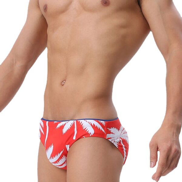 SuperAspire European and American men's sexy coconut print swim briefs beach vacation style casual quick-drying swim briefs